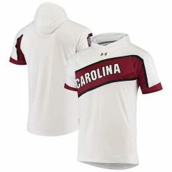 Men's Under Armour White South Carolina Gamecocks On Court Performance Basketball Hooded Raglan Shooting T-shirt