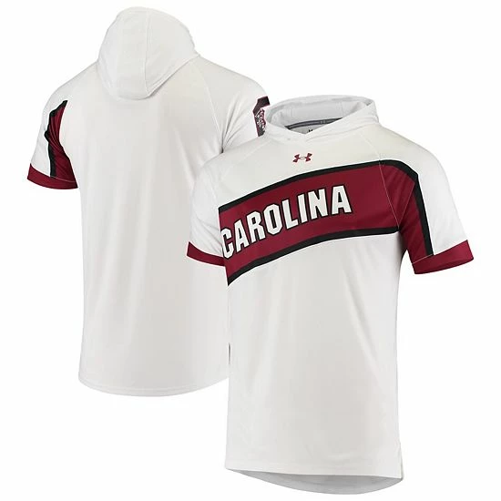 Men's Under Armour White South Carolina Gamecocks On Court Performance Basketball Hooded Raglan Shooting T-shirt 1 Men's Under Armour White South Carolina Gamecocks On Court Performance Basketball Hooded Raglan Shooting T-shirt