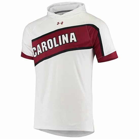 Men's Under Armour White South Carolina Gamecocks On Court Performance Basketball Hooded Raglan Shooting T-shirt 2 Men's Under Armour White South Carolina Gamecocks On Court Performance Basketball Hooded Raglan Shooting T-shirt - Image 2