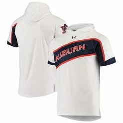 Men's Under Armour White Auburn Tigers On Court Performance Basketball Hooded Raglan Shooting T-shirt