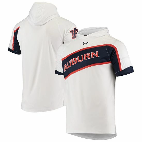 Men's Under Armour White Auburn Tigers On Court Performance Basketball Hooded Raglan Shooting T-shirt 2 Men's Under Armour White Auburn Tigers On Court Performance Basketball Hooded Raglan Shooting T-shirt - Image 2