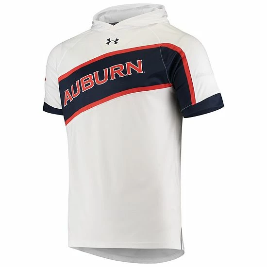 Men's Under Armour White Auburn Tigers On Court Performance Basketball Hooded Raglan Shooting T-shirt 3 Men's Under Armour White Auburn Tigers On Court Performance Basketball Hooded Raglan Shooting T-shirt - Image 3