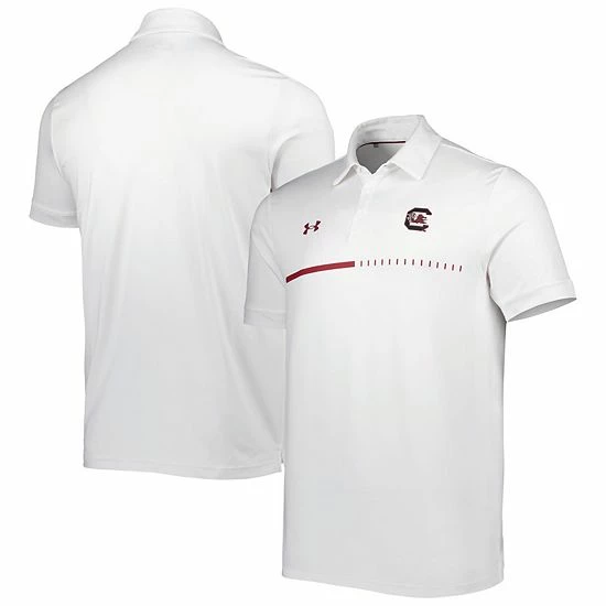 Men's Under Armour White South Carolina Gamecocks Title Performance Polo 2 Men's Under Armour White South Carolina Gamecocks Title Performance Polo - Image 2