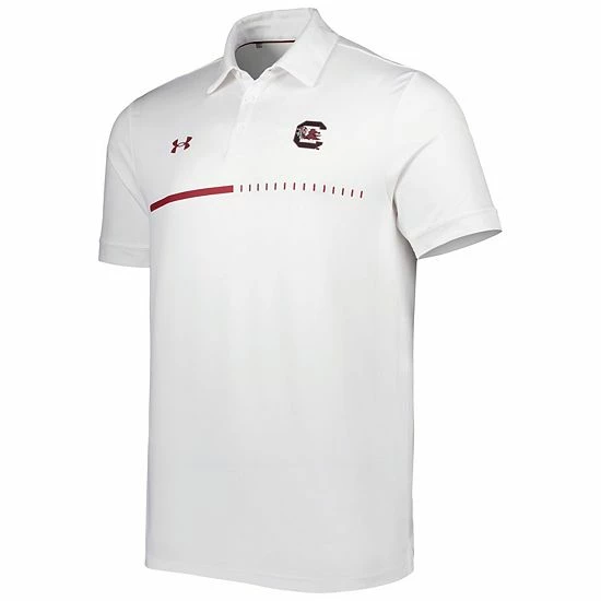 Men's Under Armour White South Carolina Gamecocks Title Performance Polo 3 Men's Under Armour White South Carolina Gamecocks Title Performance Polo - Image 3
