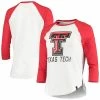Women's Under Armour White/Red Texas Tech Red Raiders Performance Cotton 3/4-Sleeve Raglan T-Shirt