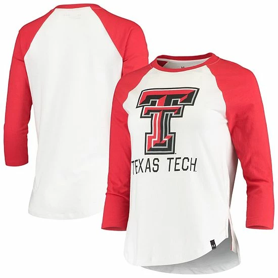 Women's Under Armour White/Red Texas Tech Red Raiders Performance Cotton 3/4-Sleeve Raglan T-Shirt 2 Women's Under Armour White/Red Texas Tech Red Raiders Performance Cotton 3/4-Sleeve Raglan T-Shirt - Image 2