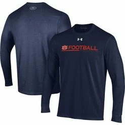 Men's Under Armour Navy Auburn Tigers 2022 Sideline Football Long Sleeve T-Shirt