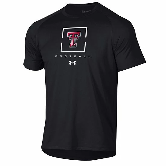 Men's Under Armour Black Texas Tech Red Raiders Tech Performance Raglan T-Shirt 3 Men's Under Armour Black Texas Tech Red Raiders Tech Performance Raglan T-Shirt - Image 3