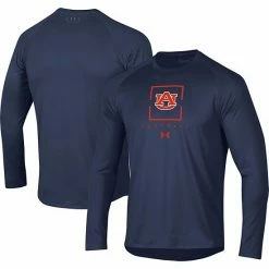 Men's Under Armour Navy Auburn Tigers Football Raglan Long Sleeve T-Shirt