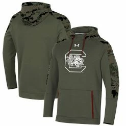 Men's Under Armour Olive South Carolina Gamecocks Freedom Pullover Hoodie