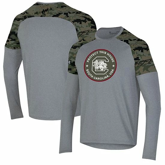 Men's Under Armour Heathered Gray/Camo South Carolina Gamecocks Freedom Long Sleeve T-Shirt 2 Men's Under Armour Heathered Gray/Camo South Carolina Gamecocks Freedom Long Sleeve T-Shirt - Image 2