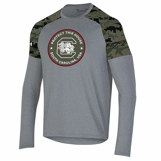 Men's Under Armour Heathered Gray/Camo South Carolina Gamecocks Freedom Long Sleeve T-Shirt 3 Men's Under Armour Heathered Gray/Camo South Carolina Gamecocks Freedom Long Sleeve T-Shirt - Image 3
