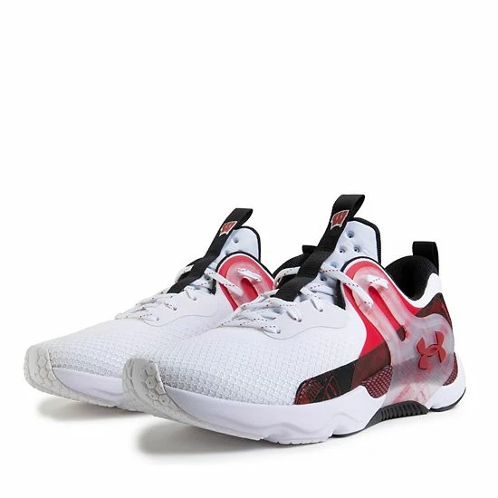 Men's Under Armour White Wisconsin Badgers HOVR Apex 3 Sneakers 3 Men's Under Armour White Wisconsin Badgers HOVR Apex 3 Sneakers - Image 3