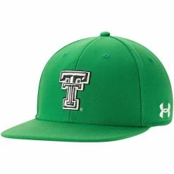 Men's Under Armour Kelly Green Texas Tech Red Raiders On-Field Baseball Fitted Hat