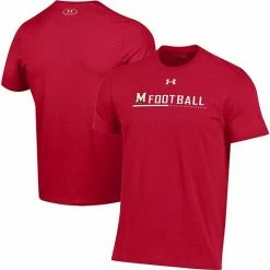 Men's Under Armour Red Maryland Terrapins 2022 Sideline Football Performance Cotton T-Shirt
