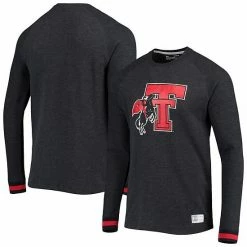 Men's Under Armour Black Texas Tech Red Raiders Game Day Thermal Raglan Pullover Sweatshirt