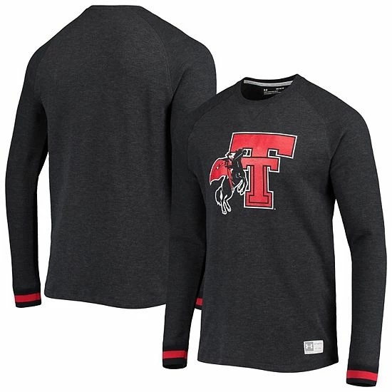 Men's Under Armour Black Texas Tech Red Raiders Game Day Thermal Raglan Pullover Sweatshirt 2 Men's Under Armour Black Texas Tech Red Raiders Game Day Thermal Raglan Pullover Sweatshirt - Image 2