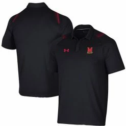 Men's Under Armour Black Maryland Terrapins 2021 Sideline Performance Polo