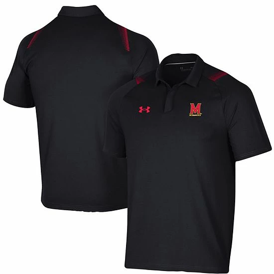 Men's Under Armour Black Maryland Terrapins 2021 Sideline Performance Polo 1 Men's Under Armour Black Maryland Terrapins 2021 Sideline Performance Polo