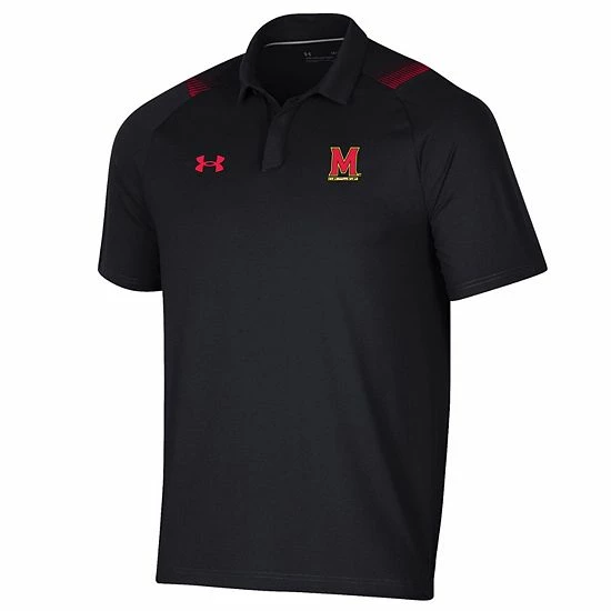 Men's Under Armour Black Maryland Terrapins 2021 Sideline Performance Polo 2 Men's Under Armour Black Maryland Terrapins 2021 Sideline Performance Polo - Image 2