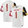 Men's Under Armour #1 White Maryland Terrapins Team Premier Football Jersey