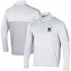 Men's Under Armour White/Heathered Gray Navy Midshipmen Apollo Half-Zip Jacket