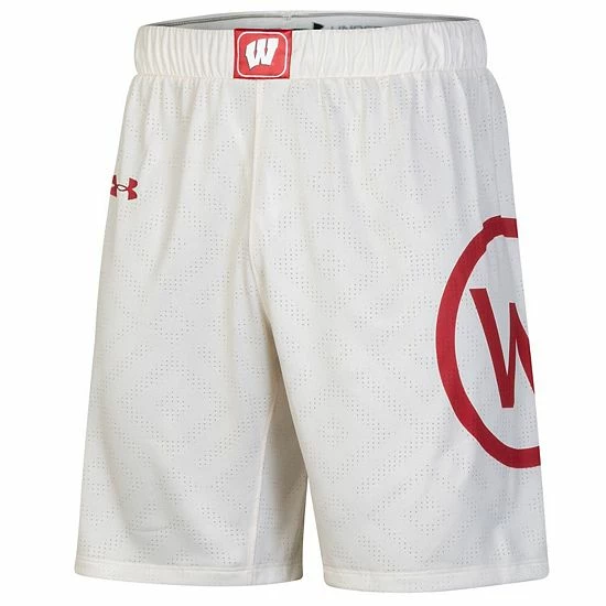 Men's Under Armour White Wisconsin Badgers Throwback College Replica Basketball Shorts 3 Men's Under Armour White Wisconsin Badgers Throwback College Replica Basketball Shorts - Image 3