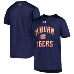 Youth Under Armour Heathered Navy Auburn Tigers Vent Tech Mesh T-Shirt