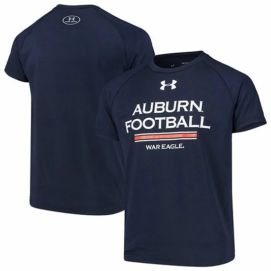 Youth Under Armour Navy Auburn Tigers Football Raglan Performance T-Shirt 2 Youth Under Armour Navy Auburn Tigers Football Raglan Performance T-Shirt - Image 2