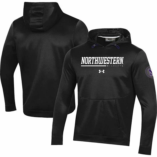 Men's Under Armour Black Northwestern Wildcats Sideline Pullover Hoodie 2 Men's Under Armour Black Northwestern Wildcats Sideline Pullover Hoodie - Image 2