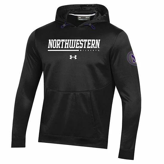 Men's Under Armour Black Northwestern Wildcats Sideline Pullover Hoodie 3 Men's Under Armour Black Northwestern Wildcats Sideline Pullover Hoodie - Image 3