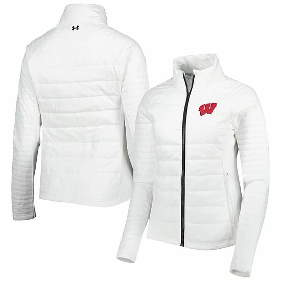 Women's Under Armour White Wisconsin Badgers Atlas Insulated Raglan Full-Zip Jacket 2 Women's Under Armour White Wisconsin Badgers Atlas Insulated Raglan Full-Zip Jacket - Image 2