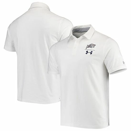 Under Armour Men's Heathered White Navy Midshipmen Tri-Blend Performance Polo 1 Under Armour Men's Heathered White Navy Midshipmen Tri-Blend Performance Polo