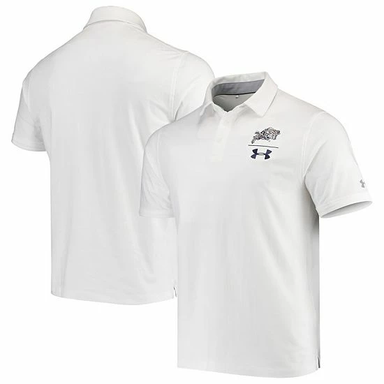Under Armour Men's Heathered White Navy Midshipmen Tri-Blend Performance Polo 2 Under Armour Men's Heathered White Navy Midshipmen Tri-Blend Performance Polo - Image 2