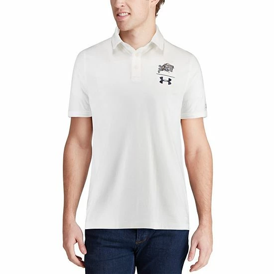 Under Armour Men's Heathered White Navy Midshipmen Tri-Blend Performance Polo 5 Under Armour Men's Heathered White Navy Midshipmen Tri-Blend Performance Polo - Image 5