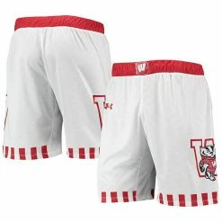 Men's Under Armour White Wisconsin Badgers Alternate Replica Basketball Shorts
