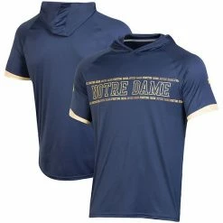 Men's Under Armour Navy Notre Dame Fighting Irish On-Court Basketball Shooting Hoodie Raglan Performance T-Shirt