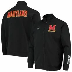 Men's Under Armour Black Maryland Terrapins Raglan Game Day Triad Full-Zip Jacket