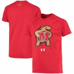 Youth Under Armour Red Maryland Terrapins Logo Tech 2.0 Performance Raglan T-Shirt