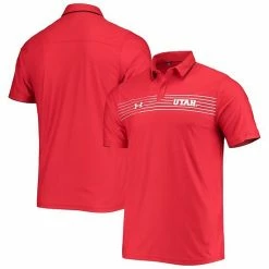 Men's Under Armour Red Utah Utes 2021 Sideline Chest Stripe Performance Polo