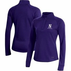 Women's Under Armour Purple Northwestern Wildcats Double-Knit Jersey Quarter-Snap Pullover Jacket