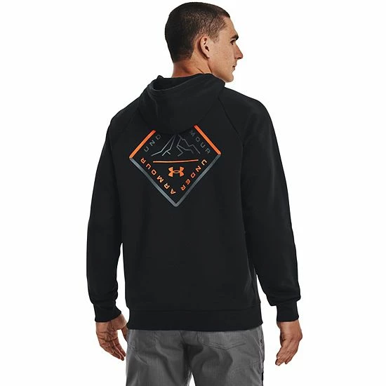Men's Under Armour Rival Fleece Mountain Hoodie Pewter 2 Men's Under Armour Rival Fleece Mountain Hoodie Pewter - Image 2