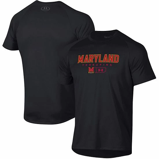 Men's Under Armour Black Maryland Terrapins Lockup Tech Raglan T-Shirt 2 Men's Under Armour Black Maryland Terrapins Lockup Tech Raglan T-Shirt - Image 2