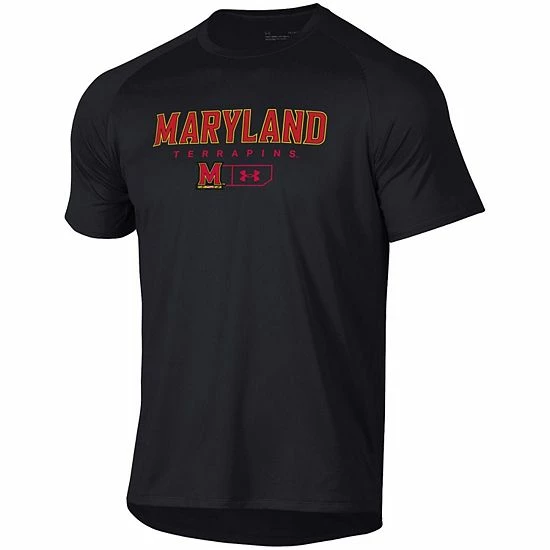 Men's Under Armour Black Maryland Terrapins Lockup Tech Raglan T-Shirt 3 Men's Under Armour Black Maryland Terrapins Lockup Tech Raglan T-Shirt - Image 3