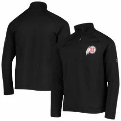 Youth Under Armour Black Utah Utes Performance 2.0 Raglan Quarter-Zip Jacket