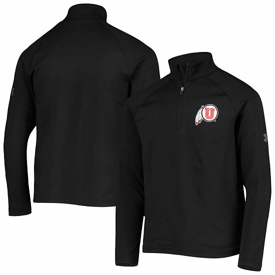 Youth Under Armour Black Utah Utes Performance 2.0 Raglan Quarter-Zip Jacket 2 Youth Under Armour Black Utah Utes Performance 2.0 Raglan Quarter-Zip Jacket - Image 2