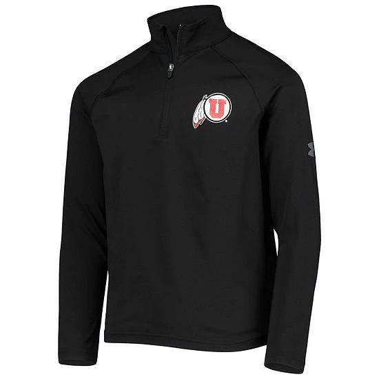 Youth Under Armour Black Utah Utes Performance 2.0 Raglan Quarter-Zip Jacket 3 Youth Under Armour Black Utah Utes Performance 2.0 Raglan Quarter-Zip Jacket - Image 3