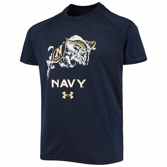 Youth Under Armour Navy Navy Midshipmen Logo Lockup Performance T-Shirt 2 Youth Under Armour Navy Navy Midshipmen Logo Lockup Performance T-Shirt - Image 2
