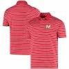 Men's Under Armour Red Maryland Terrapins Wordmark Stripe Performance Polo
