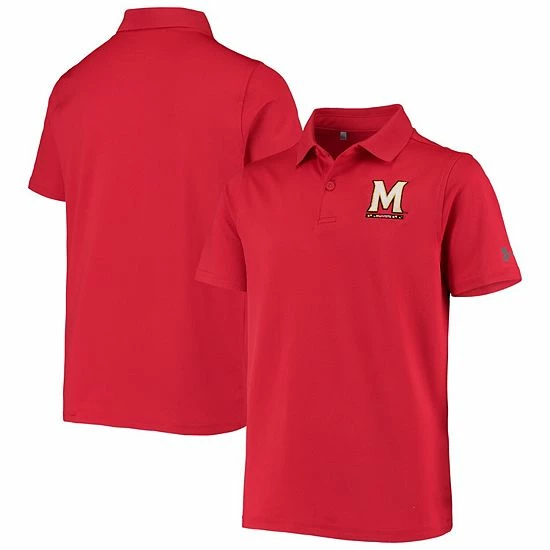 Youth Under Armour Red Maryland Terrapins Performance Polo 2 Youth Under Armour Red Maryland Terrapins Performance Polo - Image 2